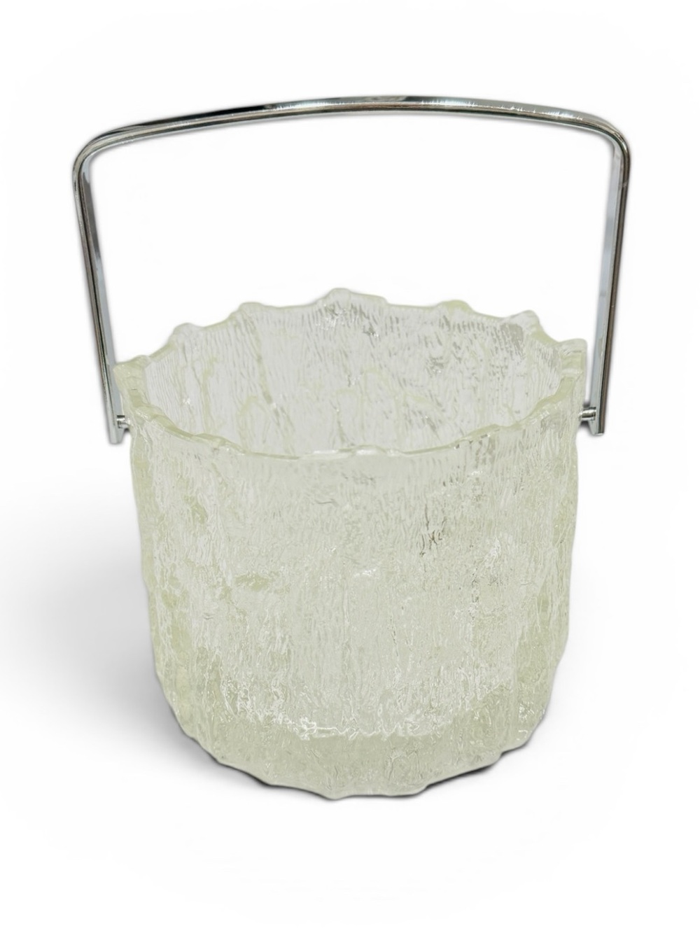 MCM Littala “Seita” Icicle Glass Ice Bucket by Tapio Wirkkala Chrome Handle - Picture 1 of 17